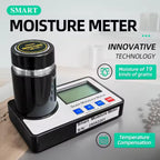 Portable Grain Moisture Tester, Grain Moisture Meter for 19 Grains Including Wheat, Corn, Coffe with Temperature Compensation, 8~30% Measuring Range