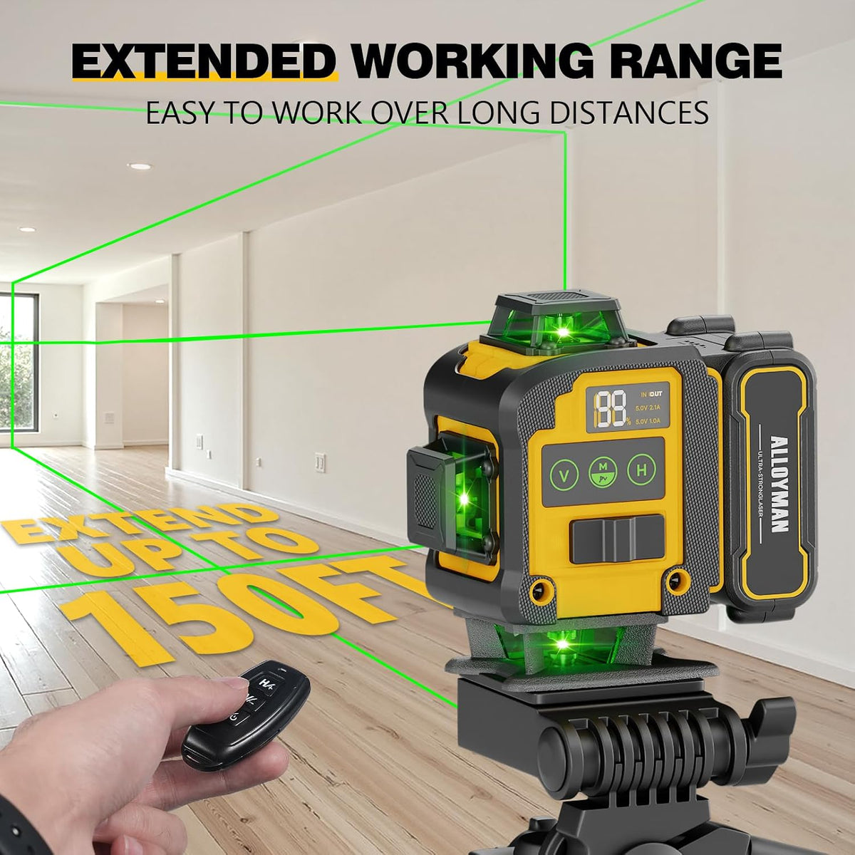 Alloyman Laser Level with Tripod, Laser Level 4× 360° Self Leveling