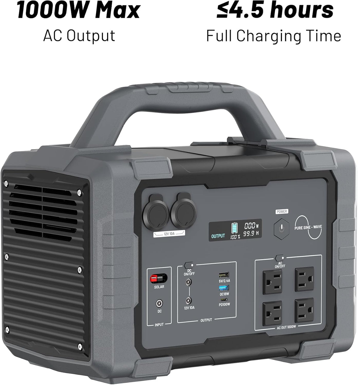 1000W Portable Power Station 1024Wh LiFePO4 for Outdoor & Home