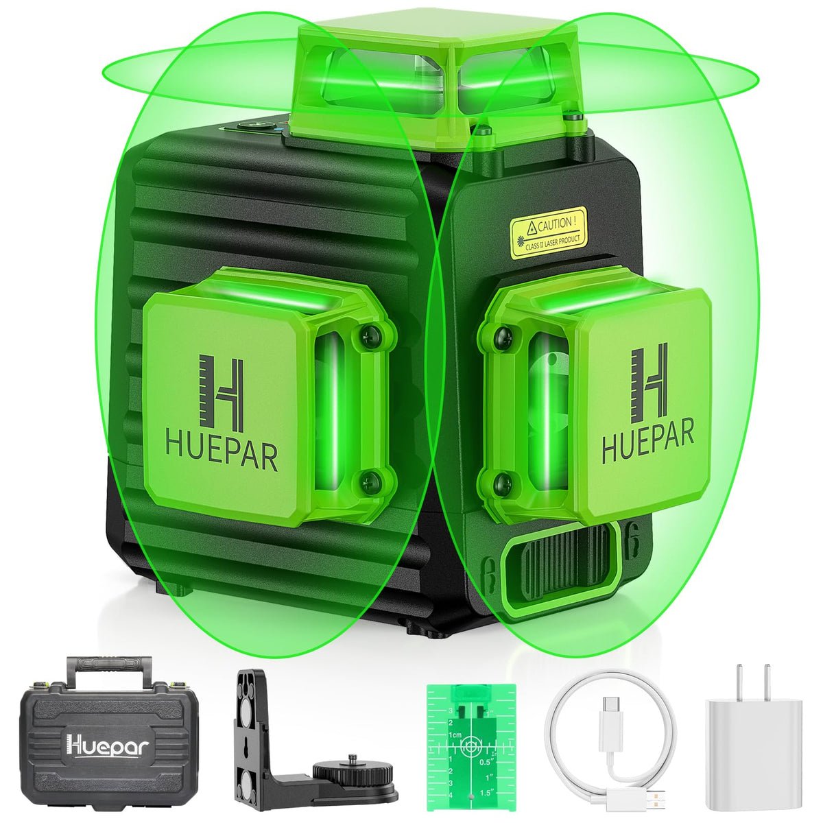 HUEPAR Laser Level 360 Self Leveling with 50" Tripod, 3x360° Laser Leveler