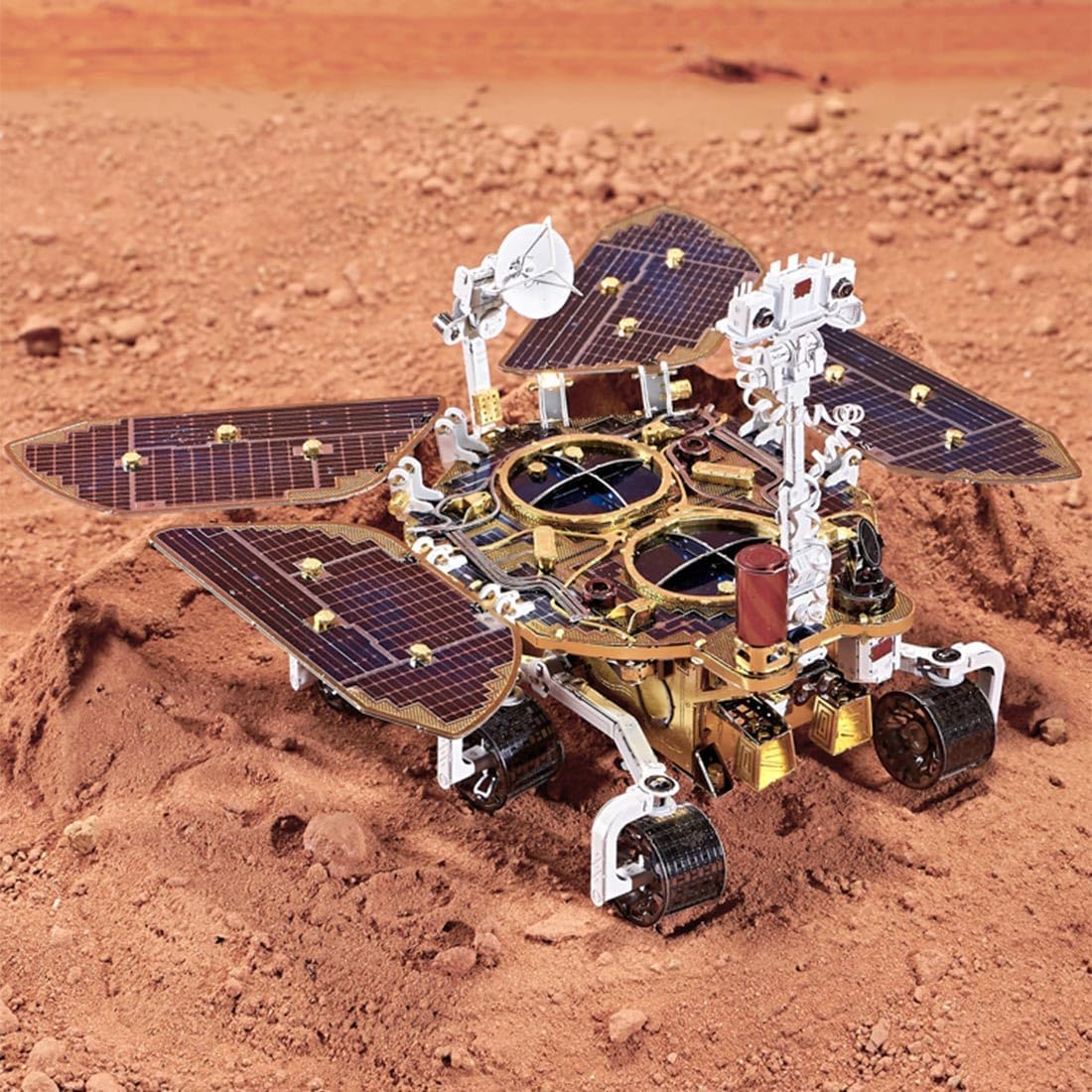 3D Metal Puzzle Space Rover Model Kit, 281PCS 1/23 Scale DIY Assemble Steampunk Mechanical Mars Rover Model, Creative Handcrafted Metal Art Craft Desktop Display & Decoration for Adults