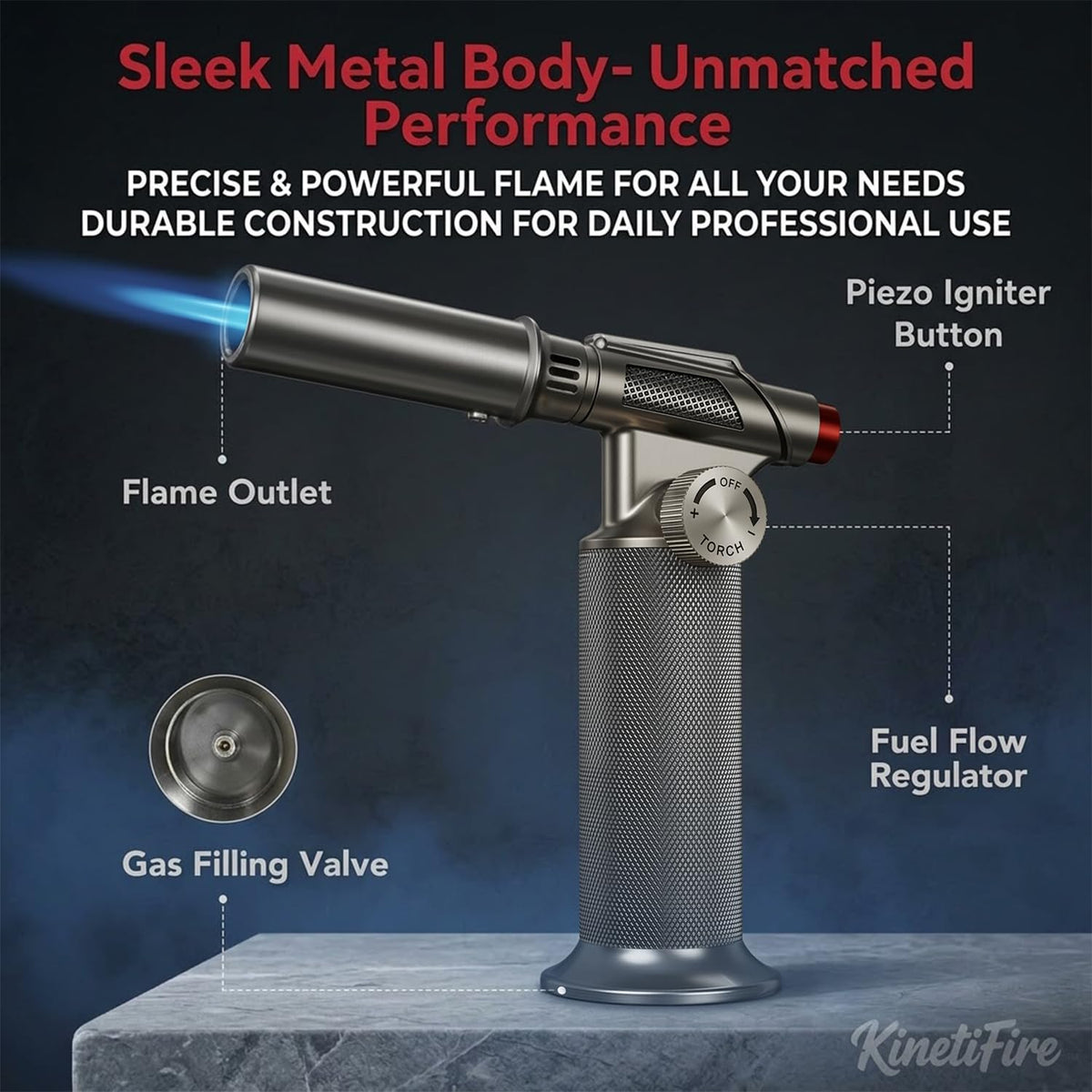 Powerful All-Metal Butane Torch Lighter(Gas Not Included)