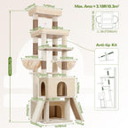 Globlazer Z78 Heavy Duty Cat Tree for 20lbs Large Adult Cats, Beige
