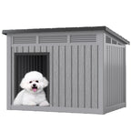 Fancyango Large Dog House with Weatherproof Roof for Indoor & Outdoor Use - Big Dog House for Large Medium Dogs(42.8" L x 33" W x 31.5" H) Grey