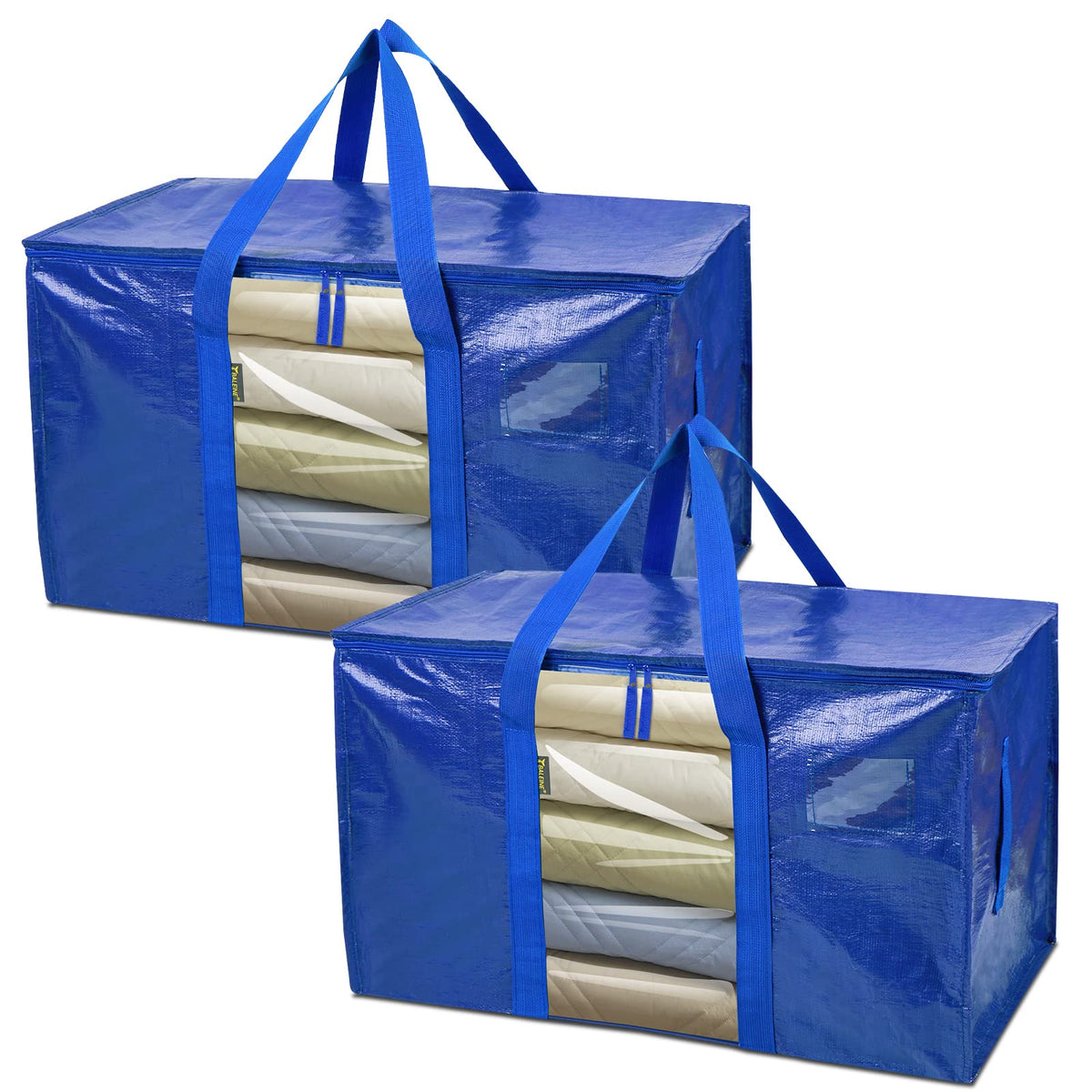 BALEINE 16-Pack Oversized Moving Bags with Reinforced Handles, Heavy-Duty Storage Tote for Clothes, Moving Supplies (Clear, 16-Pack)