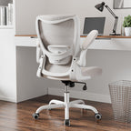 MUXX.STIL Office Chair, Ergonomic Desk Chair with Adjustable Lumbar Support and Flip up Armrest, Breathable Mesh Computer Chair for Home Office, Black
