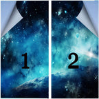 Abstract Universe Privacy Window Film Blue Galaxy Mysterious Planet Stained Glass Window Coverings Adhesive Sticker Frosted Window Film for Home Office Stores 31.5Wx47.2L-inch x2 Pcs