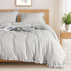 Shilucheng 100% Linen King Duvet Cover Set, Linen