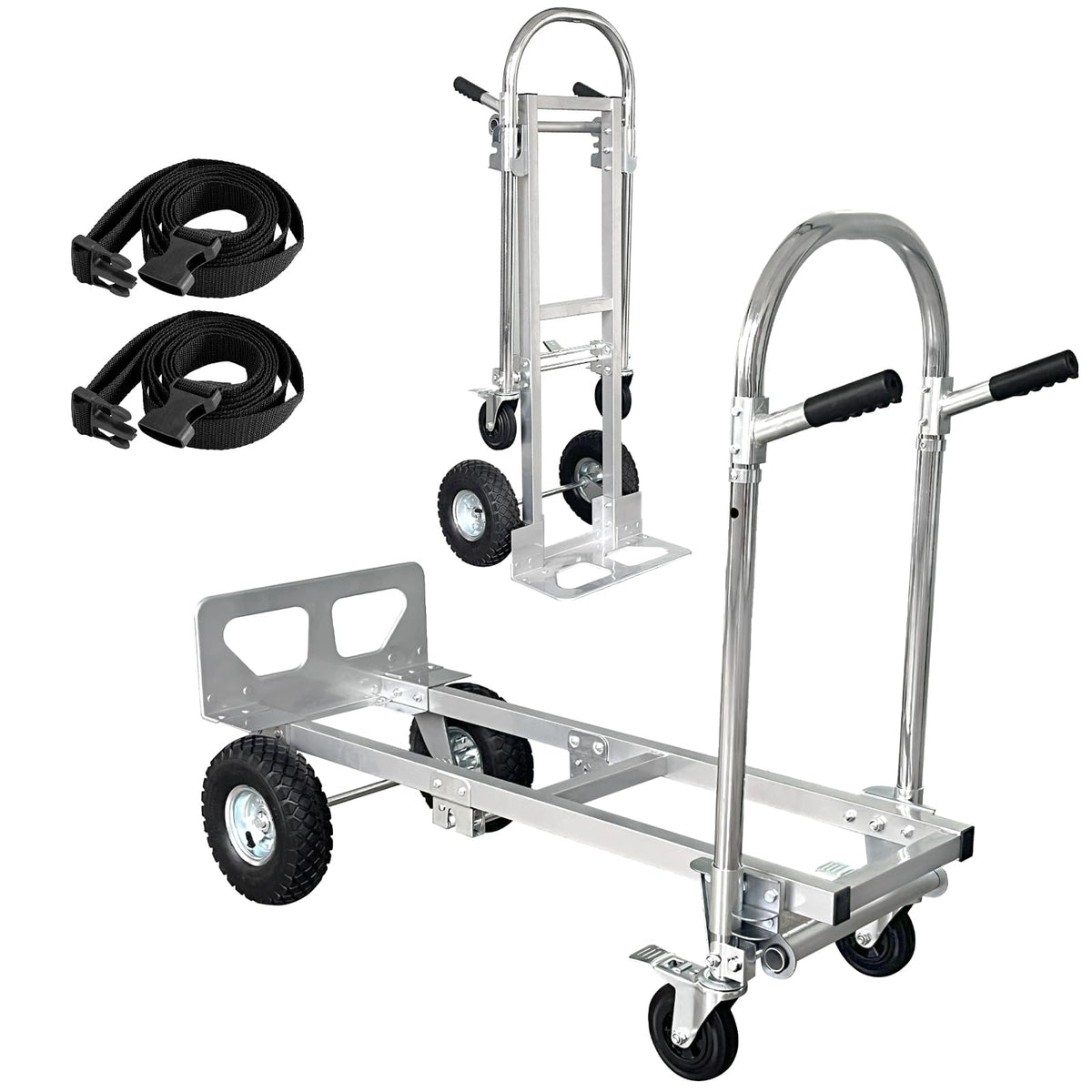 Suzhi Hand Truck Dolly Cart Heavy Duty/with 2 Wheels,600 Lbs Load, 2 Straps for Moving Furniture/Appliance/Carton/Warehouse/Office