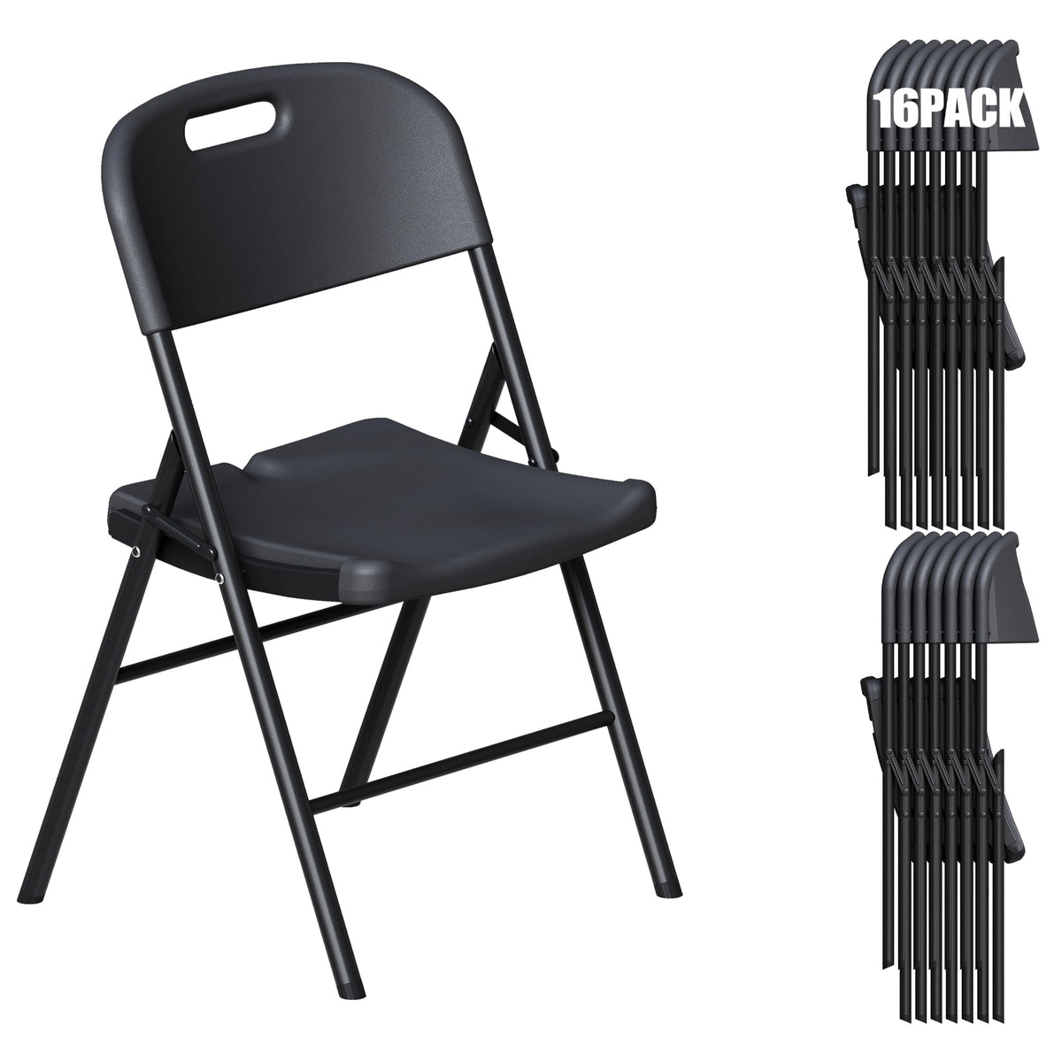 10 Pack White Folding Chairs for School Events Wedding Party Picnic