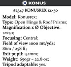 Konus Rex Binoculars for Hunting and Bird-Watching, 12x50mm (2347)