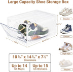 BROVIEW XX-Large Shoe Sneaker Storage Boxes for Size 14, 12 Pack Shoe Boxes