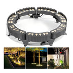 Outdoor Garden Lights, LED Low Voltage Landscape Tree Ring Lights, Palm Tree Lights, IP65 Weatherproof(White Light,Pack of 7)