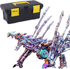 3D Metal Puzzle Dragon Model Kit, 1390PCS DIY Assemble Steampunk Mechanical Intelligential Dragon with Glowing Spine, Creative Handcrafted Metal Art Craft Desktop Display & Decoration for Adults