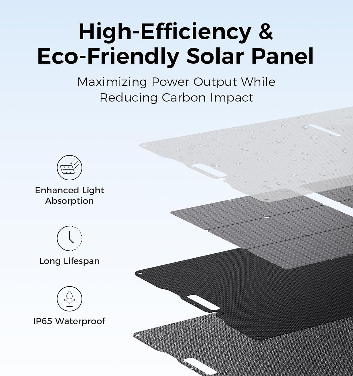 UDPOWER 210W Portable Solar Panel with Adjustable Kickstand,IP65 Waterproof,High Efficiency Conversion,Foldable Solar Panel for Outdoor Camping,RVs and Home Backup