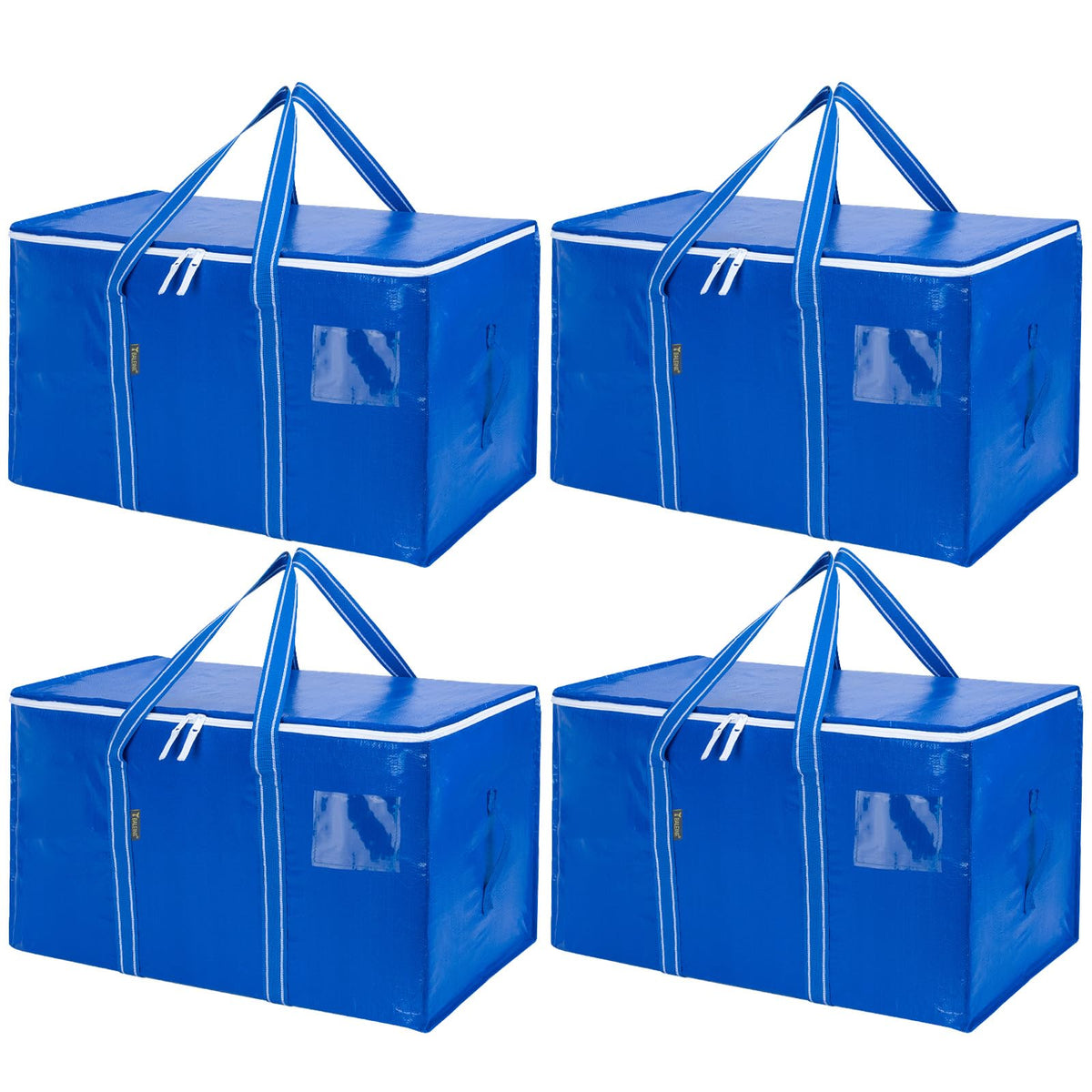 BALEINE 16-Pack Oversized Moving Bags with Reinforced Handles, Heavy-Duty Storage Tote for Clothes, Moving Supplies (Clear, 16-Pack)