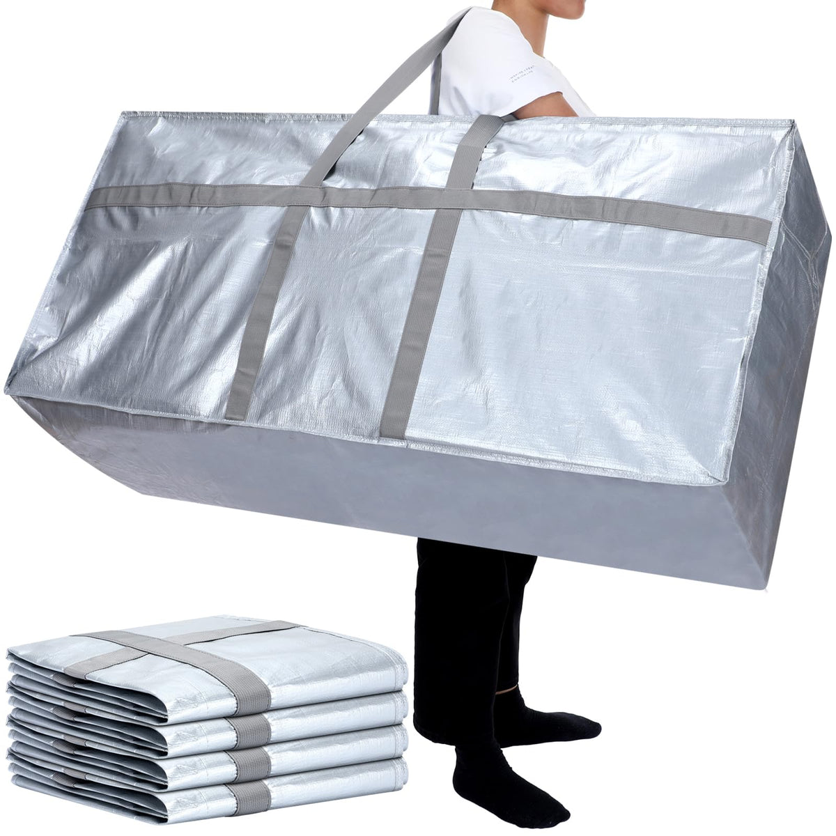 Windyun 4 Pcs 195 Gallon Extra Large Moving Bags XXL Heavy Duty Storage Bag