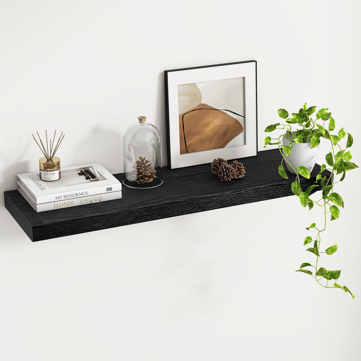 Fun Memories Floating Shelves - 2 Pack 12 Inch Rustic Wooden Wall Shelves - Extra Deeper & Thicker Wall Mounted Storage Shelf for Living Room, Kitchen, Farmhouse - 36" W x 12" D x 1.8" H - Brown