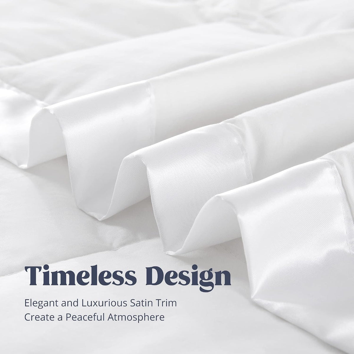 puredown® Blankets Queen Size - Soft Lightweight Down Blanket for Bed, Cozy Warm Luxury Bed Blanket with Satin Trim, White (90"X90")