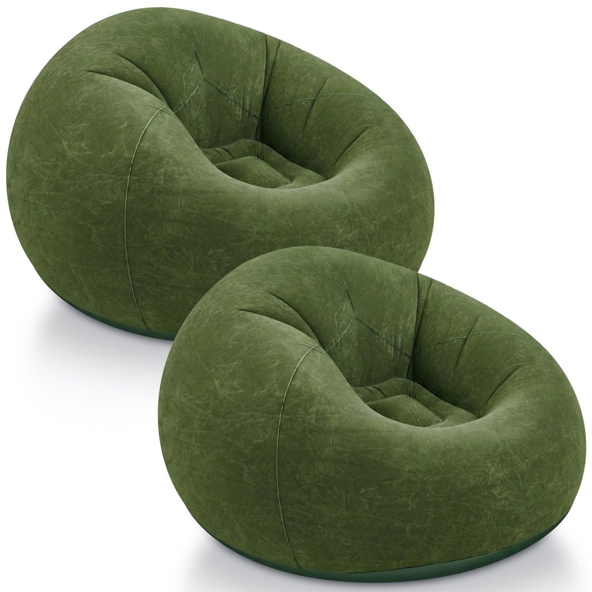 Realspring Inflatable Bean Bag Chairs,Coffee,4 Pcs