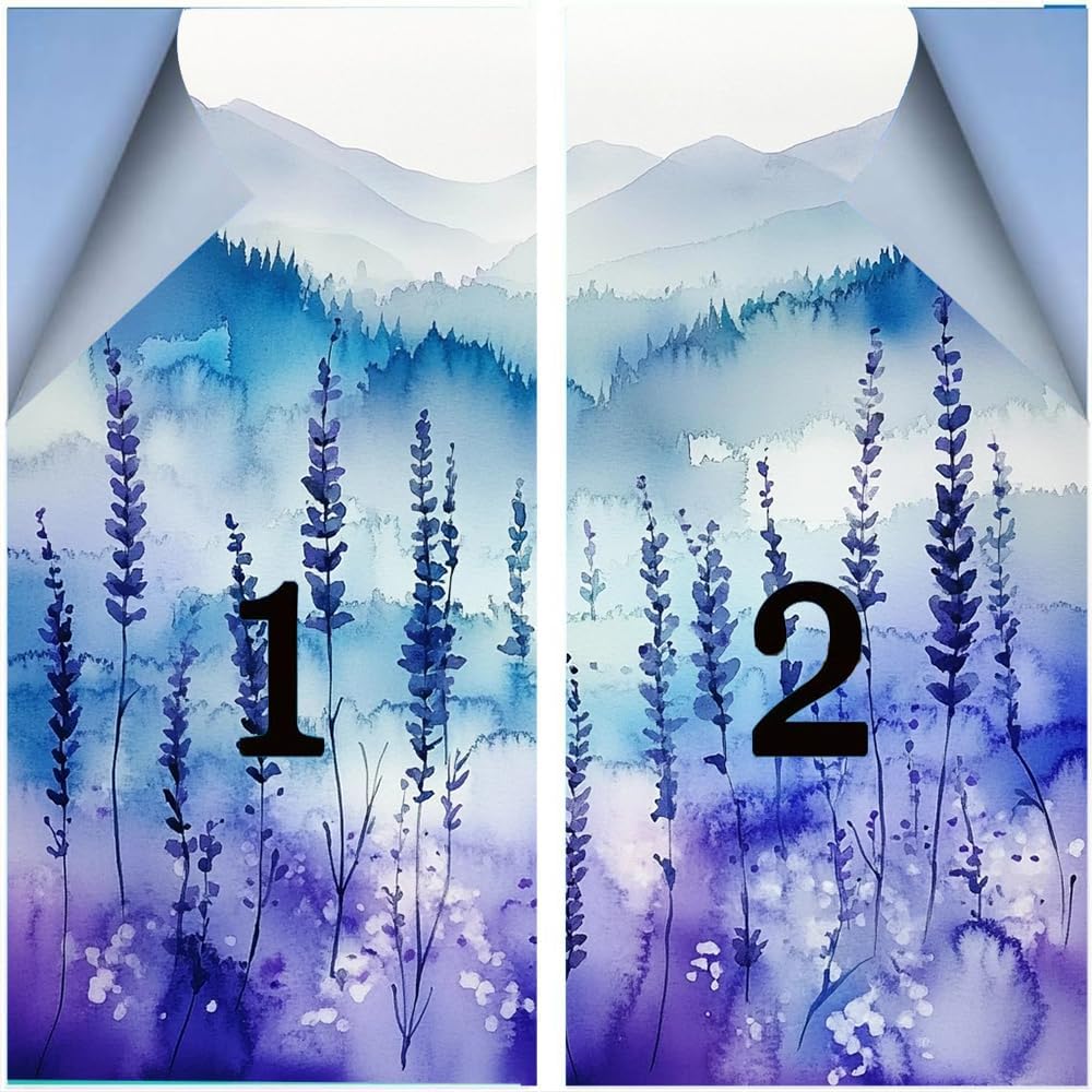 Impressionistic Lavender Privacy Window Film 31.5Wx47.2L inch x 2pcs
