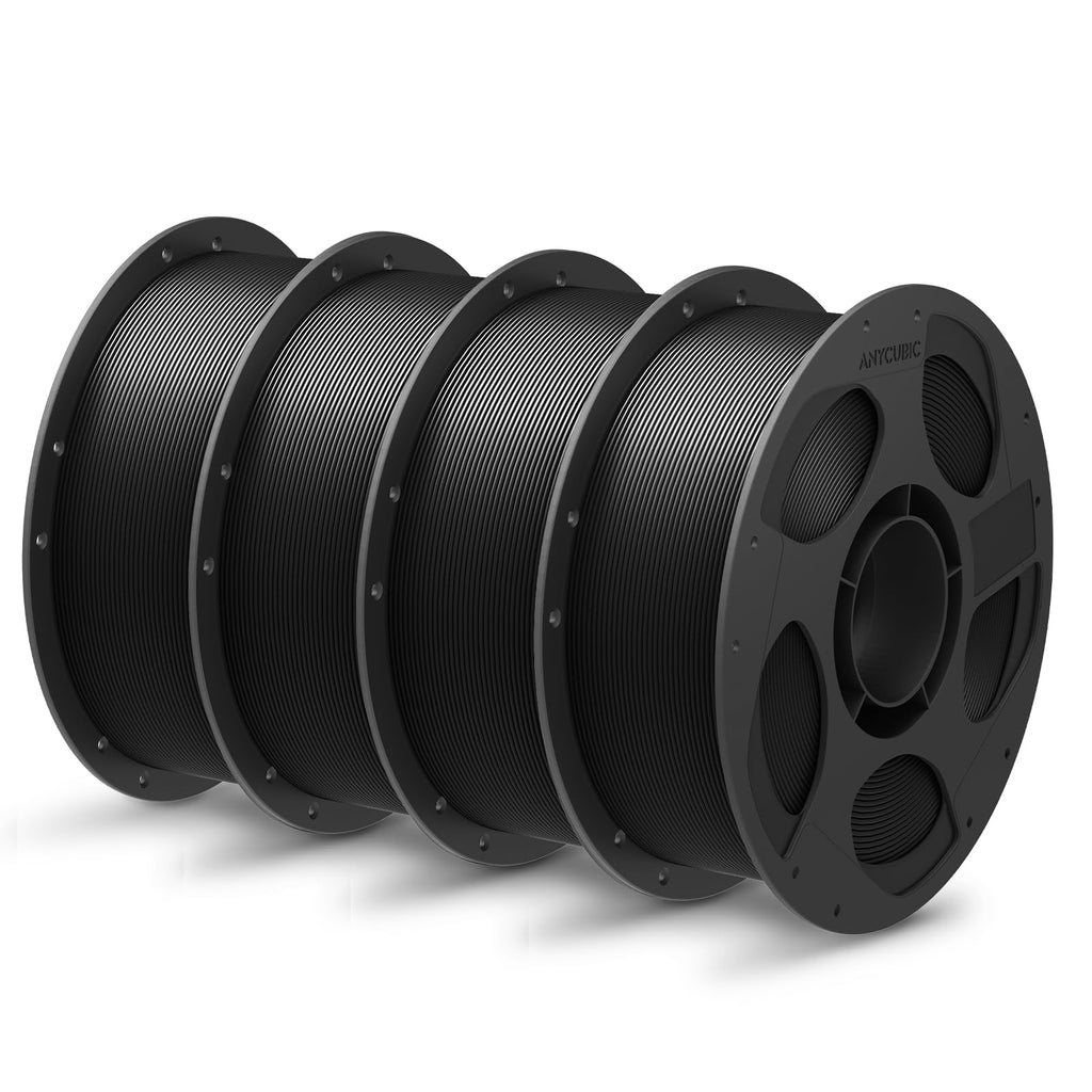 ANYCUBIC PLA Plus (PLA+), 3D Printer Filament 1.75mm Bundle, High Toughness, 1KG Spool, Black, White, Texture Grey, Pink, Red, Blue, Green, Orange, Yellow, Purple, 10KG in Total
