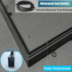 LXLZYXSF Heavy Duty Rooftop Vent Security Door, Galvanized Powder Coated Iron Roof Hatch Cover, Upward Lifting Attic Access Lid, Manhole/Cellars Cap Plate(60x60CM(23.6"x23.6"))