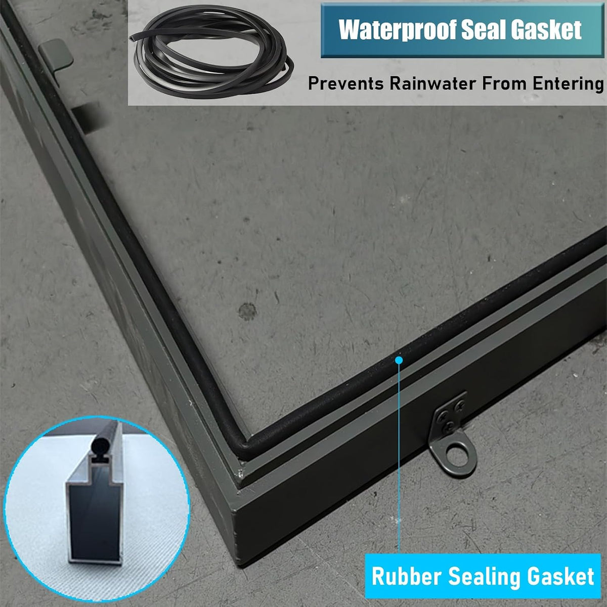 LXLZYXSF Heavy Duty Rooftop Vent Security Door, Galvanized Powder Coated Iron Roof Hatch Cover, Upward Lifting Attic Access Lid, Manhole/Cellars Cap Plate(60x60CM(23.6"x23.6"))