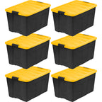 IRIS USA 6-Pack 54 Quart Storage Bins with Lids, Black