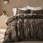 EverGrace Tencel™ Sateen Duvet Cover Set, King Size, Espresso Brown