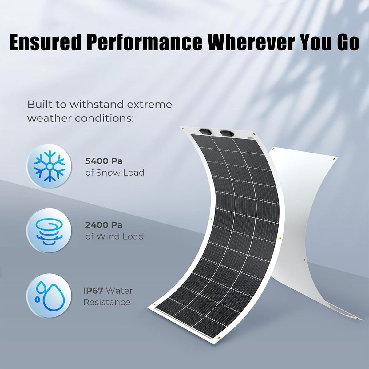 Flexible Solar Panel 150W/200W/300W/400W/520W , monocrystalline Solar Panels 36V Battery Charge High Efficiency Module PV Power for Battery Charging Boat,Caravan,RV and Any Other Off Grid,150W