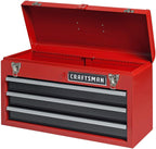 Craftsman 3-Drawer Metal Portable Chest Toolbox Red