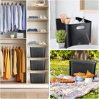 Hoolerry 8 Pieces Storage Bins, 14.2 x 10.2 x 9.5 Inch, Black