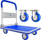 Wellmax Push Cart Dolly, Foldable Moving Platform Flat Cart, 330 lb, Yellow