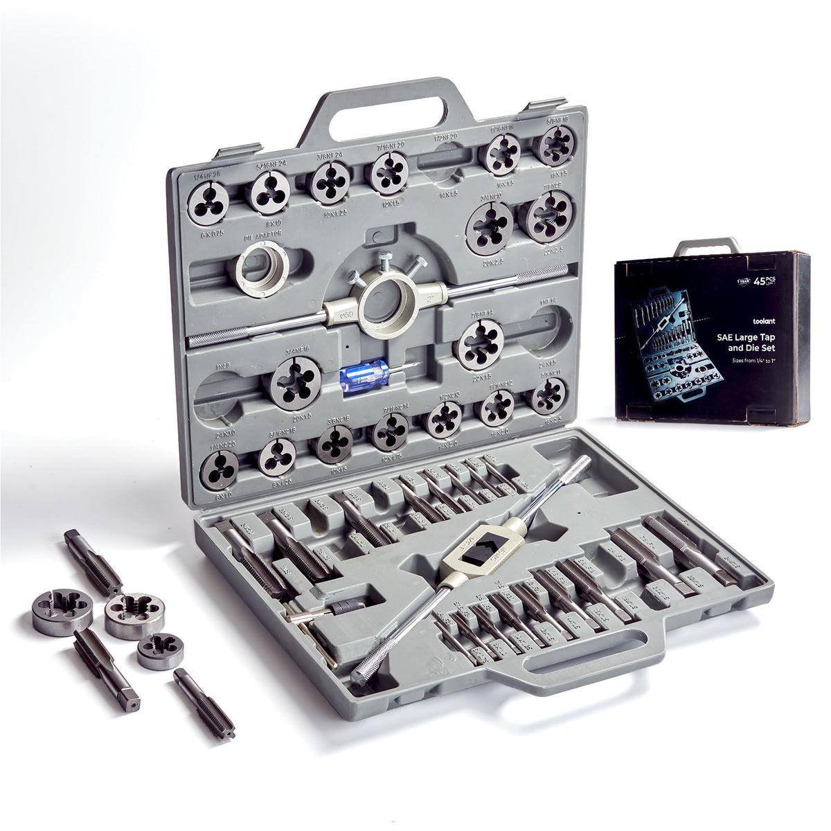 toolant 127-Piece Metric & SAE Ratcheting Tap and Die Set