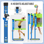 Portable Outdoor Volleyball Badminton Combo Net Set with 2 Nets