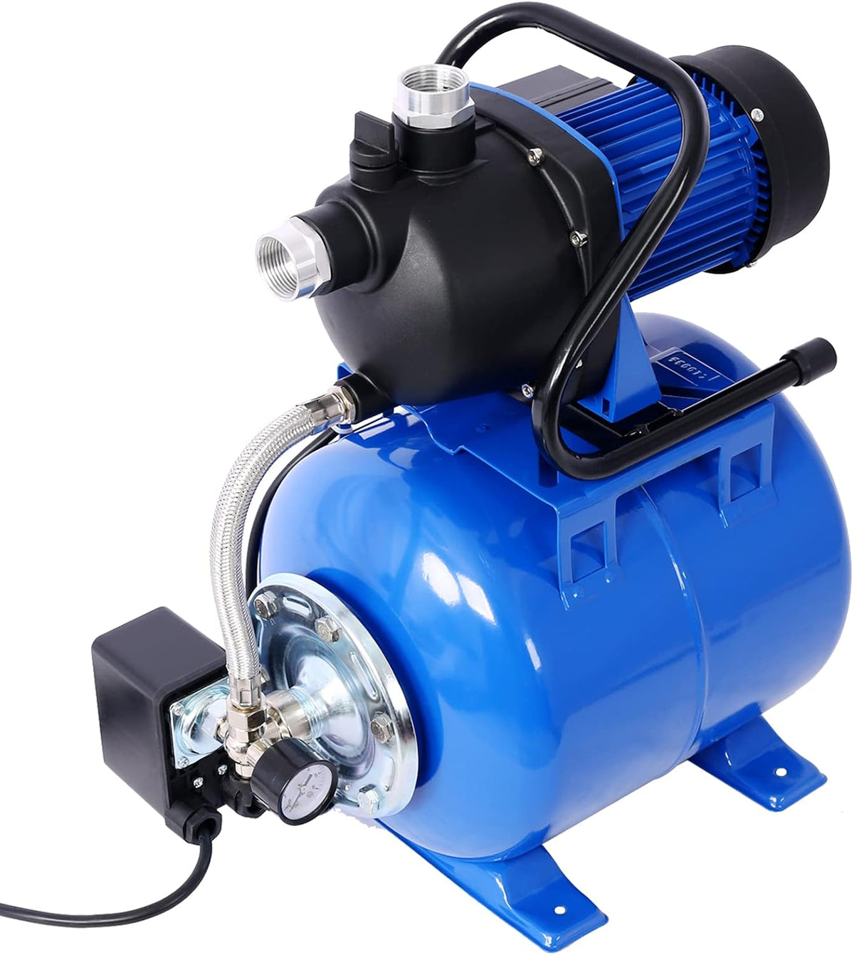 1.6 HP Shallow Well Pump with Pressure Tank, 110V Garden Water Pump, 1000GPH,Stainless Steel, Automatic Water Booster Jet Pump with for Home, Garden, Lawn, Irrigation