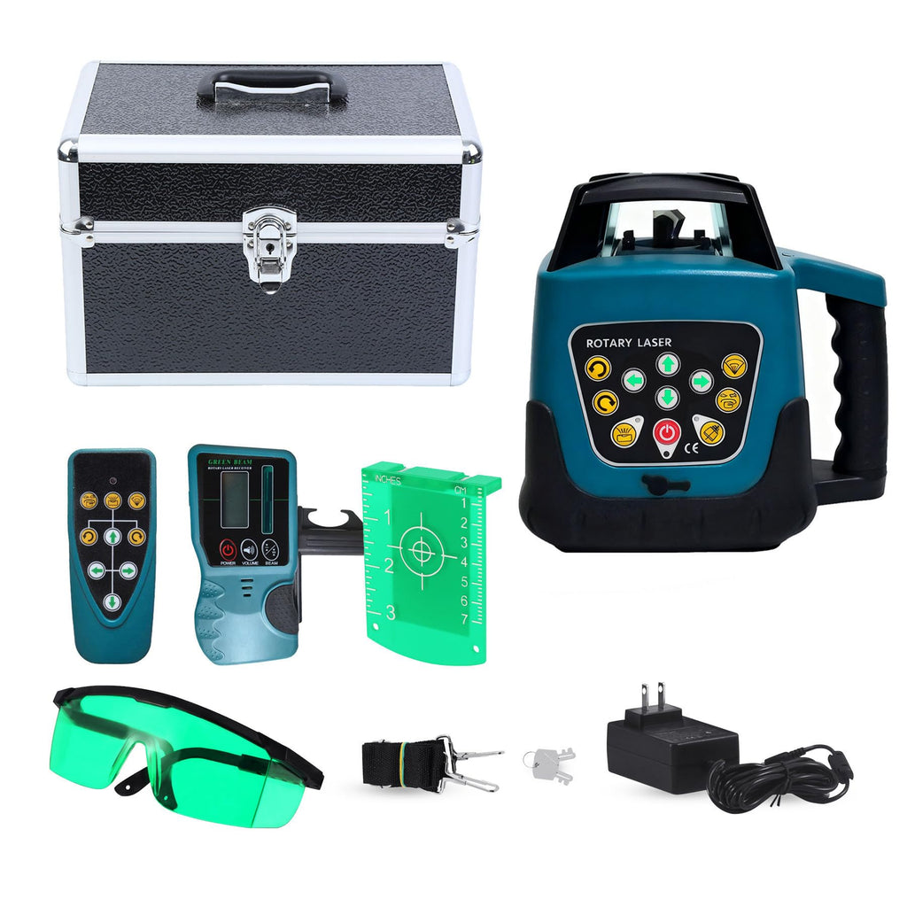 360° Self-Leveling Red Beam Rotary Laser Level Kit with Tripod+Grade Rod
