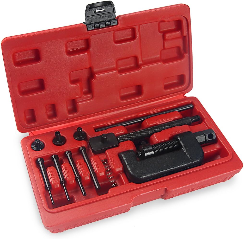 CTA Tools 8982 Large Chain Breaker and Riveting Tool Kit will break chains from 35 to 530 including cam chains and drive chains