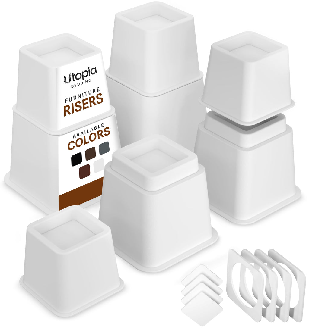 Utopia Bedding Adjustable Bed Risers 3 & 5 Inch, Black, 36-Pack