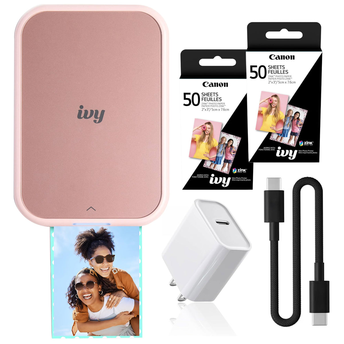 Canon Ivy 2 Mini Photo Printer (5452C017) Bundle