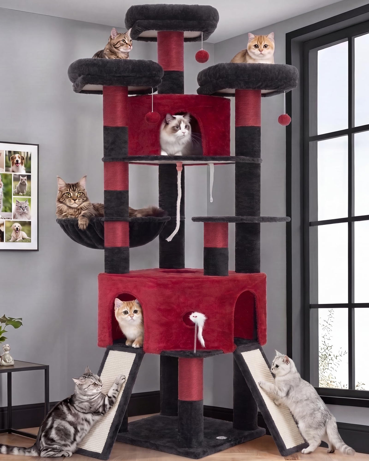 Cat Tree, 81.1" Tall Heavy Duty Cat Tower for Large Cats VCT032W