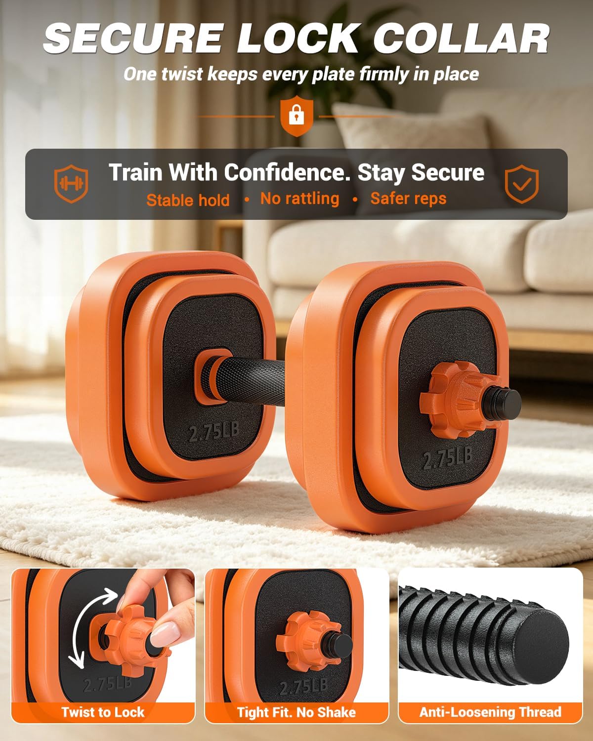 Rendpas Adjustable Dumbbell Set – Free Weights for Home Gym Workouts