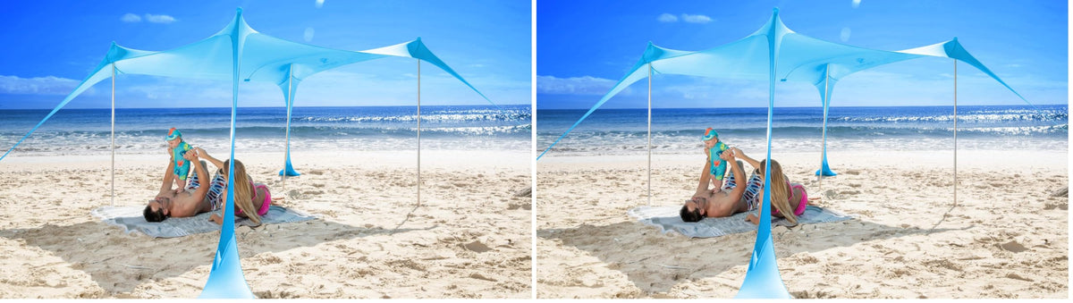 SUN NINJA Beach Tent Sun Shelter, Beach Shade Canopy with UPF50+ Protection