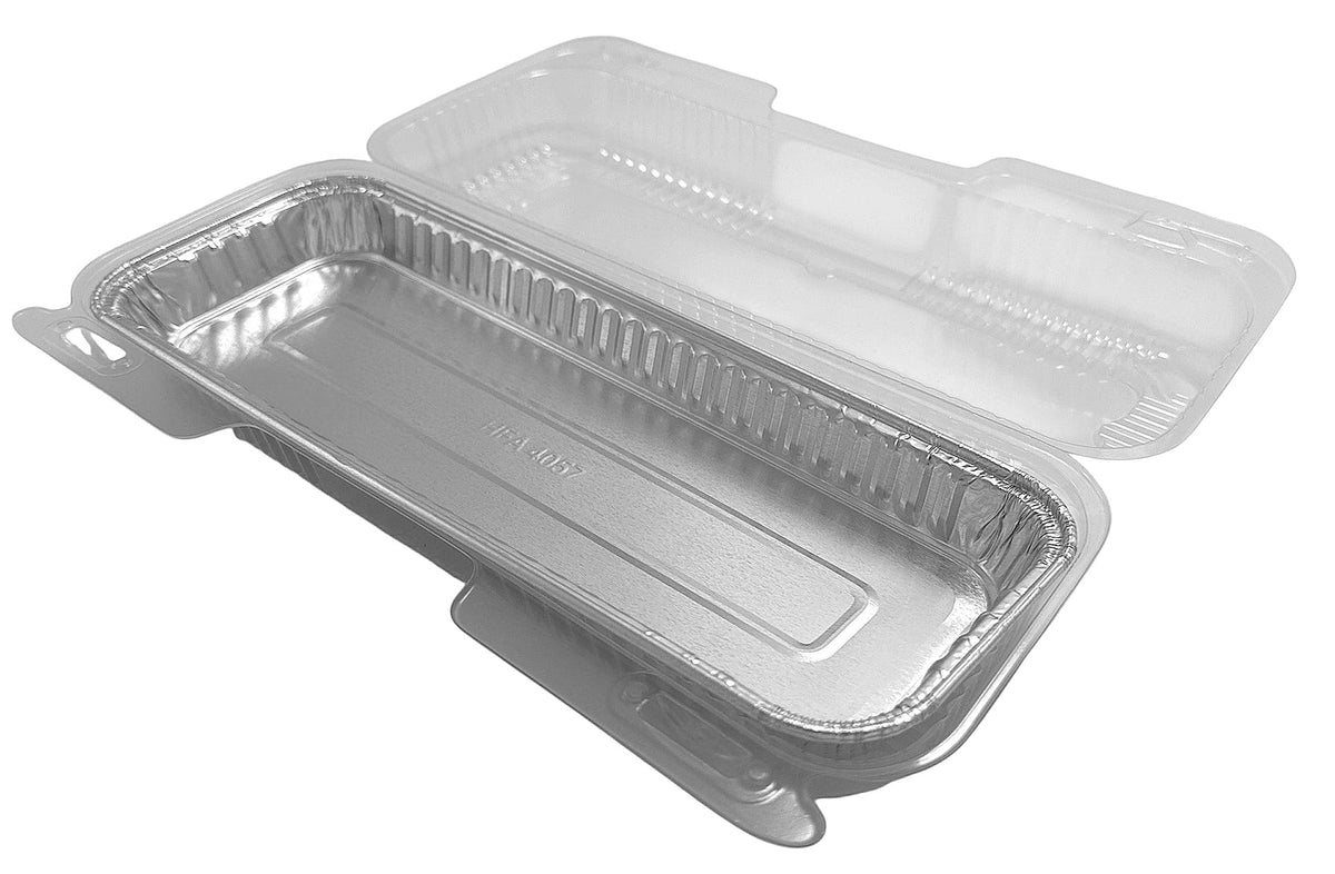 PACTOGO 9" x 6" x 1.25" Oblong Disposable Aluminum Foil Danish Cake Pans - Ideal Baking Tins for Sweets, Cakes, Cookies, Brownies (Pack of 100)