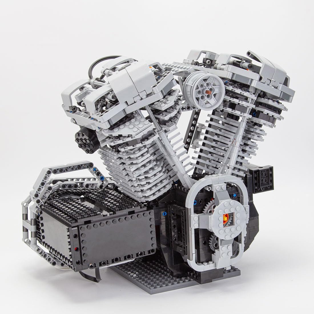 CubiMythx V-Twin OHV 8-Valve Engine Building Blocks and Construction Toy, Collectible Technology-Themed Model to Build and Display, Great Gift for Birthdays, Christmas (1653 PCS)