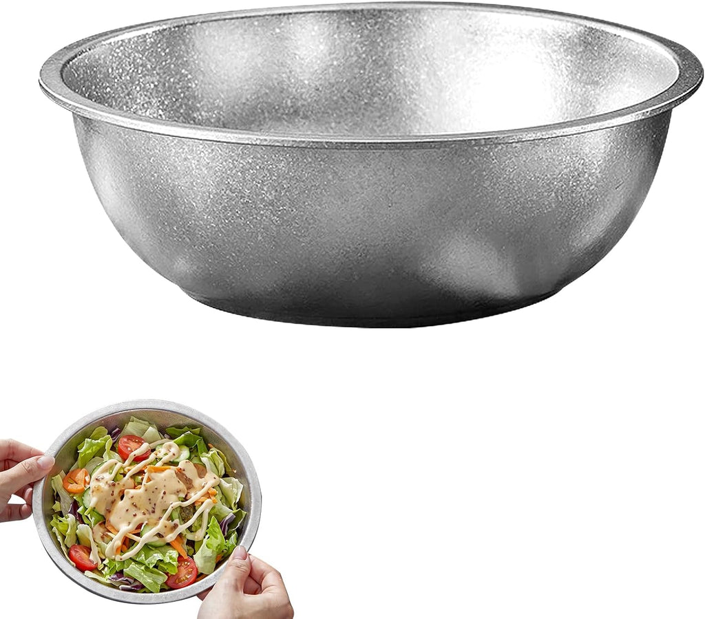 Pure Titanium Mixing Bowl for Kitchen, Healthy Durable Titanium Salad Bowls for Mixing, Dishwasher Safe, Oven Safe & Refrigerator Safe, for Baking, Salad Tossing, Cooking and Prepping,2.52QT