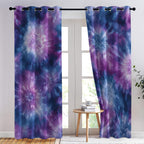 Tie Dye Blackout Curtains & Gifts, Thermal Insulated Room Darkening Grommet Drapes for Bedroom Living Room, Boho Hippie Abstract Window Treatments, 108 Inch Drapes 2 Panel Set
