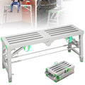 Generic Adjustable Work Platform Folding Scaffold Tower Ladder Stool - 800 lbs Load - Portable Multipurpose Work Bench - Carbon Steel Structure, 180*30