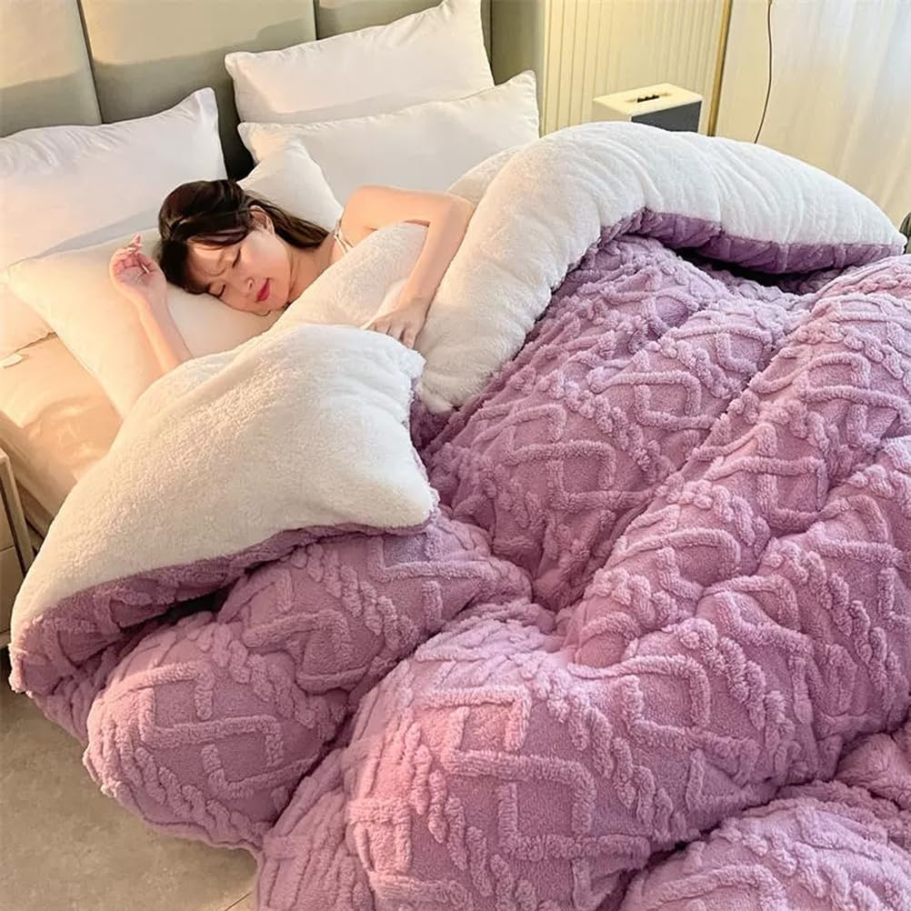 Breathable Warmth Fluffy Plush Double Sided Velvet Blanket,Thickened Super Soft Insulation Hibiscus Winter Quilt, Hibiscus Double Fabrics, for Cold Weather,Yellow,200x230cm/5k